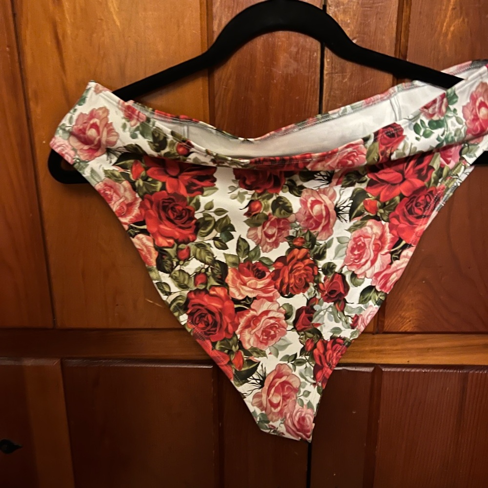 Selkie Floral Swim Dress - Red and Green - Picture 3 of 5